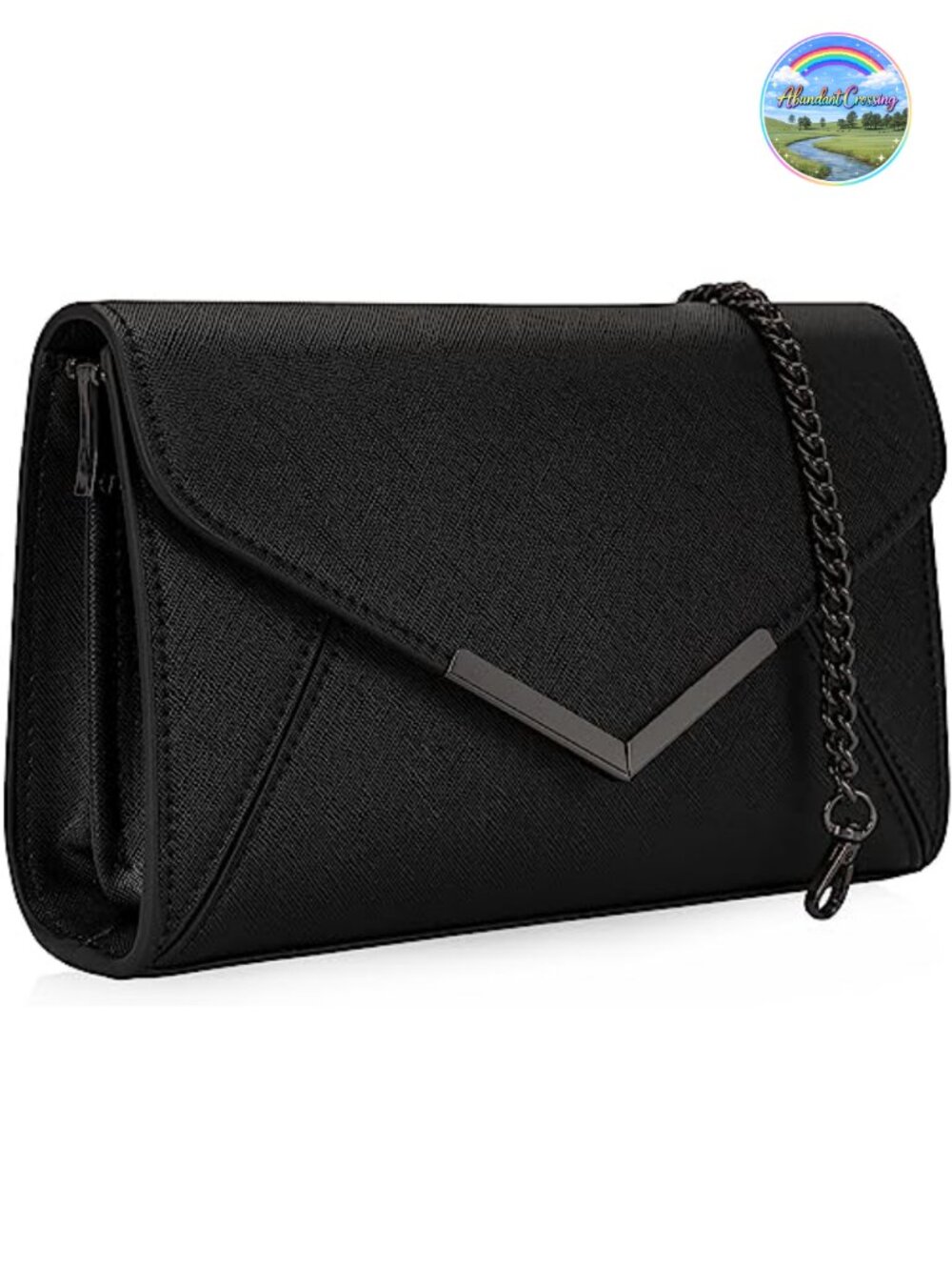 DEXMAY Faux Saffiano Leather Envelope Clutch Evening Handbag